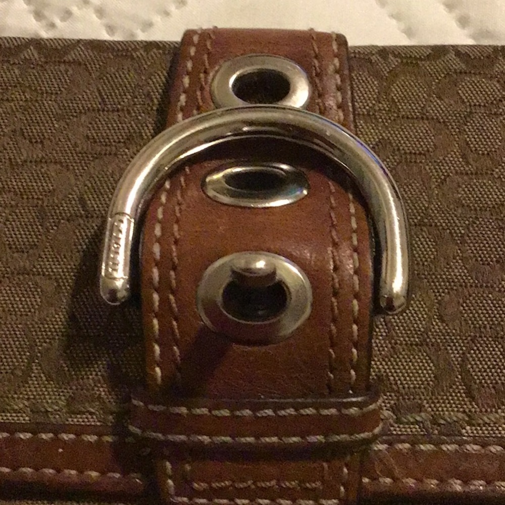 Vintage Coach Monogram Wallet with Silver Buckle - Picture 4 of 7